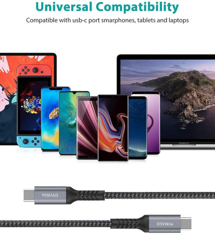 USB-C kaapelit, 2m, 1m ja + 0.3m