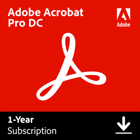 Adobe Acrobat Pro DC - Windows/Mac - 12 kk -PDF-muokkausohjelma, englanninkielinen, ESD - sähköinen lisenssi