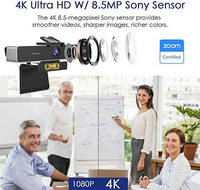 CMD Webcam Pro 4K/UHD - Sony 8,5MP kenno - kauko-ohjain