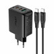 Acefast 65W USB-C pikalaturi 2xUSB-C + 1xUSB A +USB-C- kaapeli - Lenovo - Macbook - Dell - HP