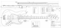 Soitinpiirustukset Jazz Bass-tyyppinen bassokitara (piirtäjä RN)