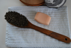 Saunaharja soikea, pituus 37 cm, tervattu harjapuu, puolipehmeä