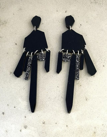 DROP - EARRING, BLACK