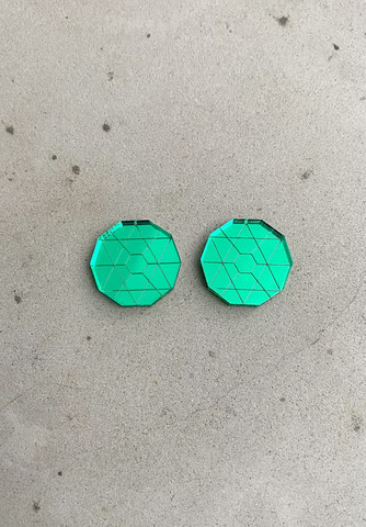CIRCLE - earrings, green