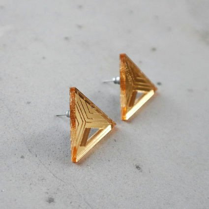 Triangle - Earrings, gold