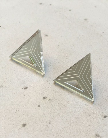 Triangle - Earrings, Silver