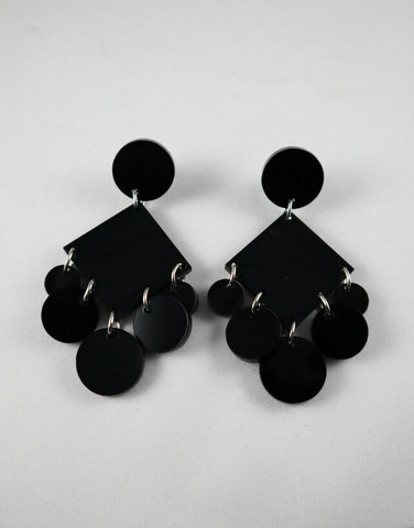 DANGLE - CIRCLE EARRING, BLACK