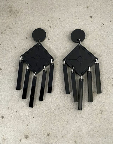 DANGLE - EARRING, BLACK