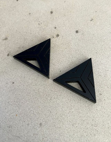 Triangle - Earrings, Black