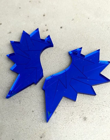 WINGS - earrings, blue