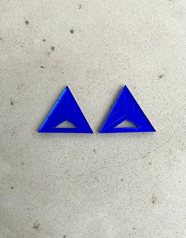 Triangle - Earrings, blue