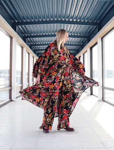 FLIRTY-DRESS long, FLOWER