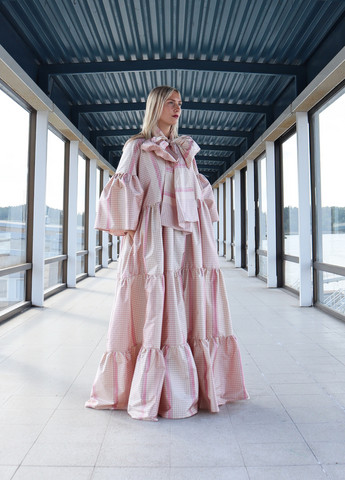 LUSH- SILK EVENING DRESS, PALE PINK