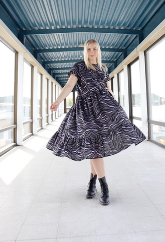LUSH- DRESS, GREY ZEBRA