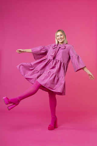 LUSH- DRESS with BOW COLLAR, PUDDING