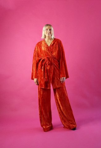 VELVET KIMONO, ORANGE