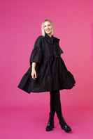 LUSH- SILK DRESS BOW COLLAR, BLACK