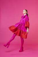 LUSH- DRESS BOW COLLAR, PINK/RED