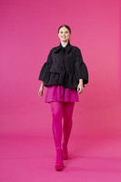 LUSH- SHIRT WITH BOW COLLAR, BLACK