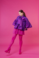 LUSH- SHIRT BOW COLLAR, PURPLE