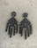 DANGLE - EARRING, BLACK GLITTER