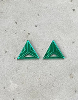 Triangle - Earrings, GREEN