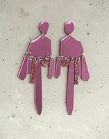 DROP - EARRING, GLITTER Pink