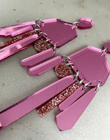 DROP - EARRING, GLITTER Pink