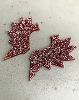 WING - EARRINGS, PINK GLITTER