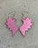 Wings- earring, with hooks pink mirror acrylic