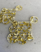 DANGLE - CIRCLE EARRING, GOLD GLITTER