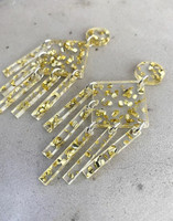 DANGLE - EARRING, GOLD GLITTER
