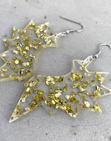 Wings - earring, gold mirror acrylic