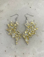 Wings - earring, gold mirror acrylic