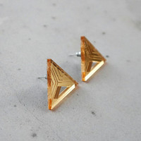 Triangle - Earrings, gold