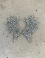 Wings - earring, grey glitter