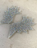 Wings - earring, grey glitter