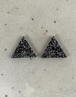 Triangle - Earrings, Black glitter