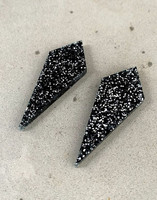 ARROW - earrings, BLACK glitter
