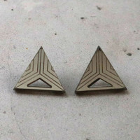 Triangle - Earrings, Grey