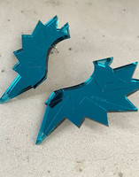 WINGS - earrings, petrol