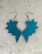 WINGS - earrings, petrol