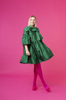 LUSH- SILK DRESS, GREEN