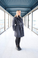 CHECK COAT - GREY