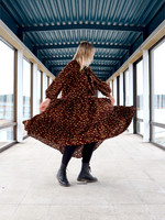 FLOWY- DRESS LONG, LEO COGNAC