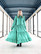 FLOWY- DRESS LONG, GREEN LEO