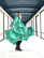 FLOWY- DRESS LONG, GREEN LEO