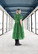 LUSH- DRESS with PUFF SLEEVES, GREEN GLITTER