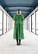 LUSH- DRESS with PUFF SLEEVES, GREEN GLITTER