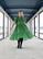 LUSH- DRESS with PUFF SLEEVES, GREEN GLITTER